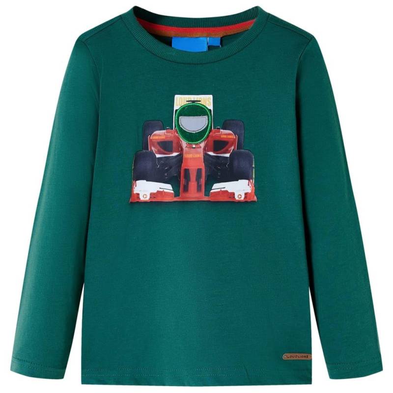 Kinder Langarmshirt Baumwolle Mädchen Grün 128 von VidaXL