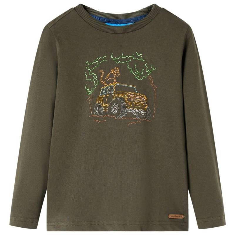 Kinder Langarmshirt Baumwolle Mädchen Grün 140 von VidaXL