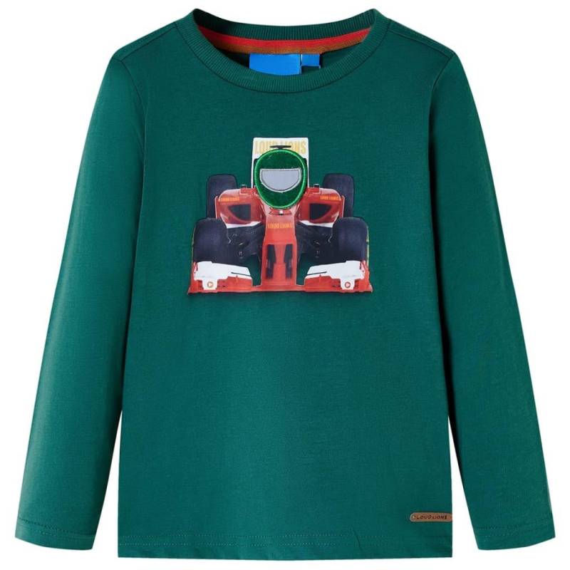 Kinder Langarmshirt Baumwolle Mädchen Grün 92 von VidaXL