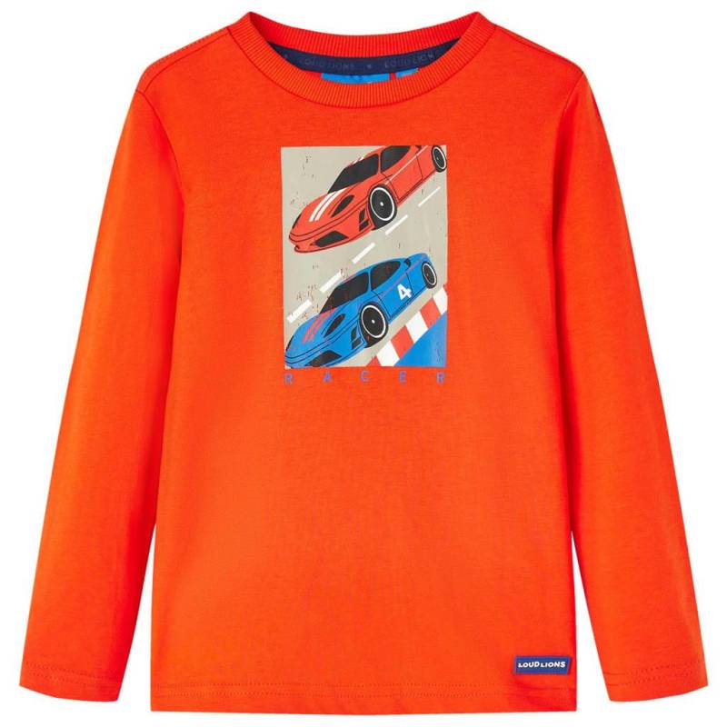 Kinder Langarmshirt Baumwolle Mädchen Orange 104 von VidaXL