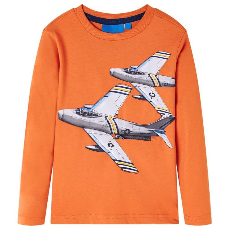 Kinder Langarmshirt Baumwolle Mädchen Orange 104 von VidaXL