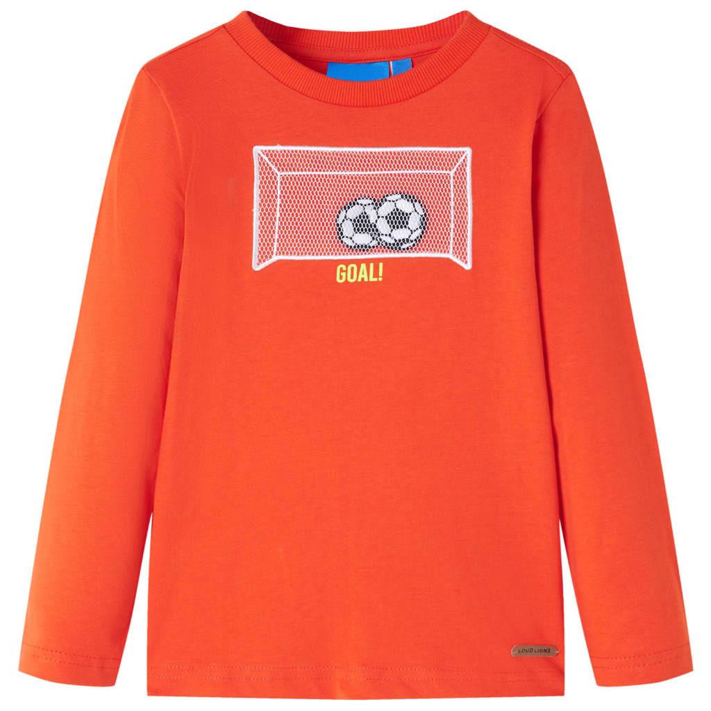 Kinder Langarmshirt Baumwolle Mädchen Orange 116 von VidaXL