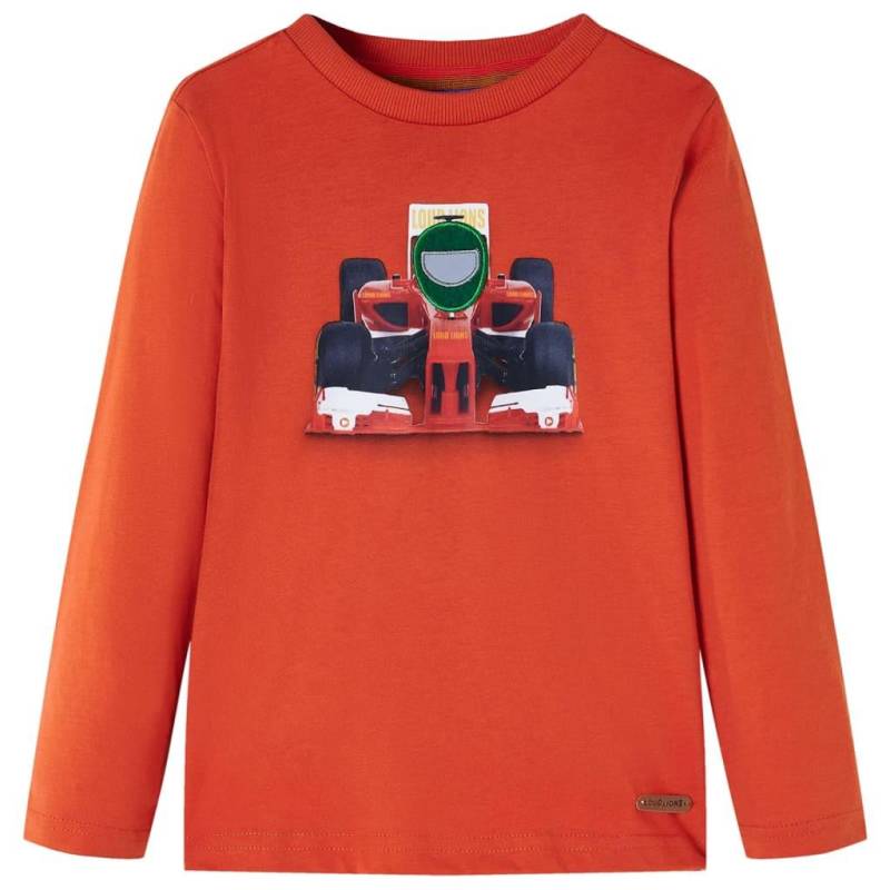 Kinder Langarmshirt Baumwolle Mädchen Orange 116 von VidaXL