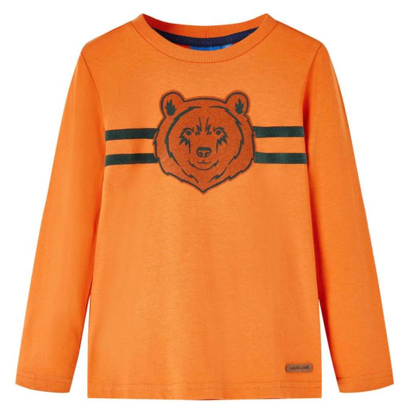 Kinder Langarmshirt Baumwolle Mädchen Orange 128 von VidaXL