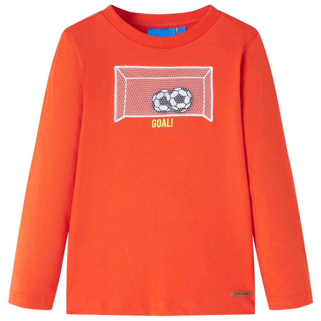 Kinder Langarmshirt Baumwolle Mädchen Orange 140 von VidaXL