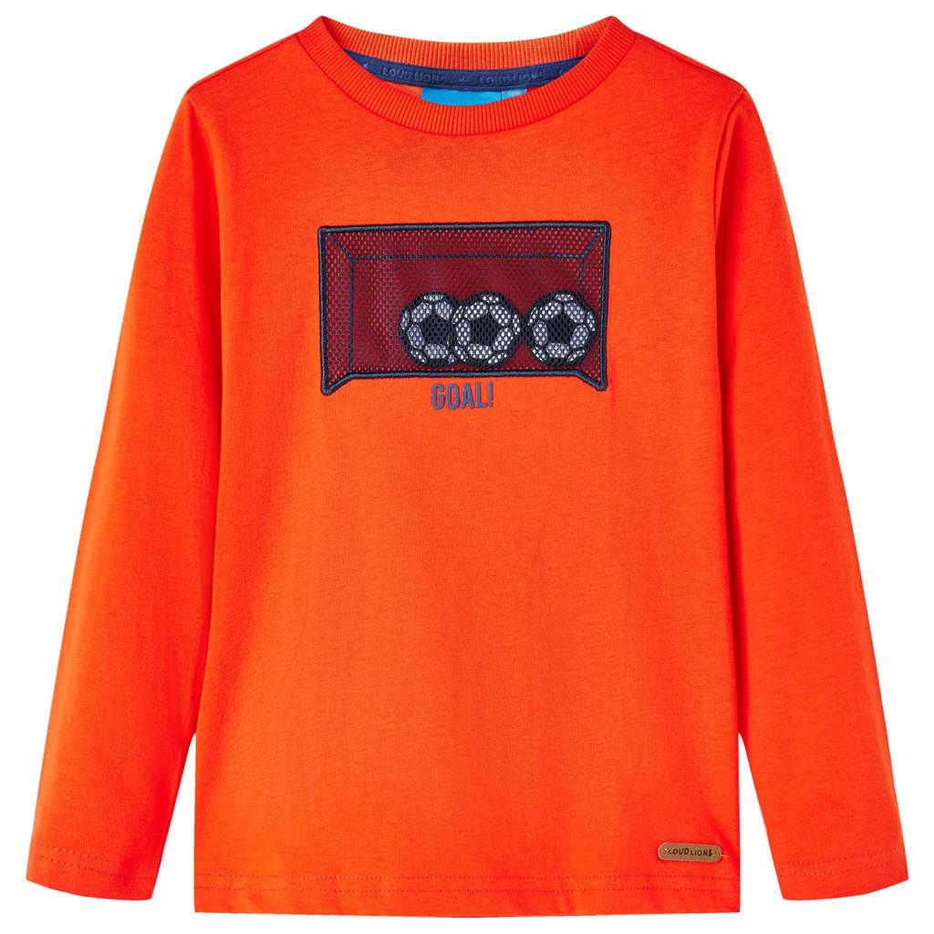 Kinder Langarmshirt Baumwolle Mädchen Orange 140 von VidaXL