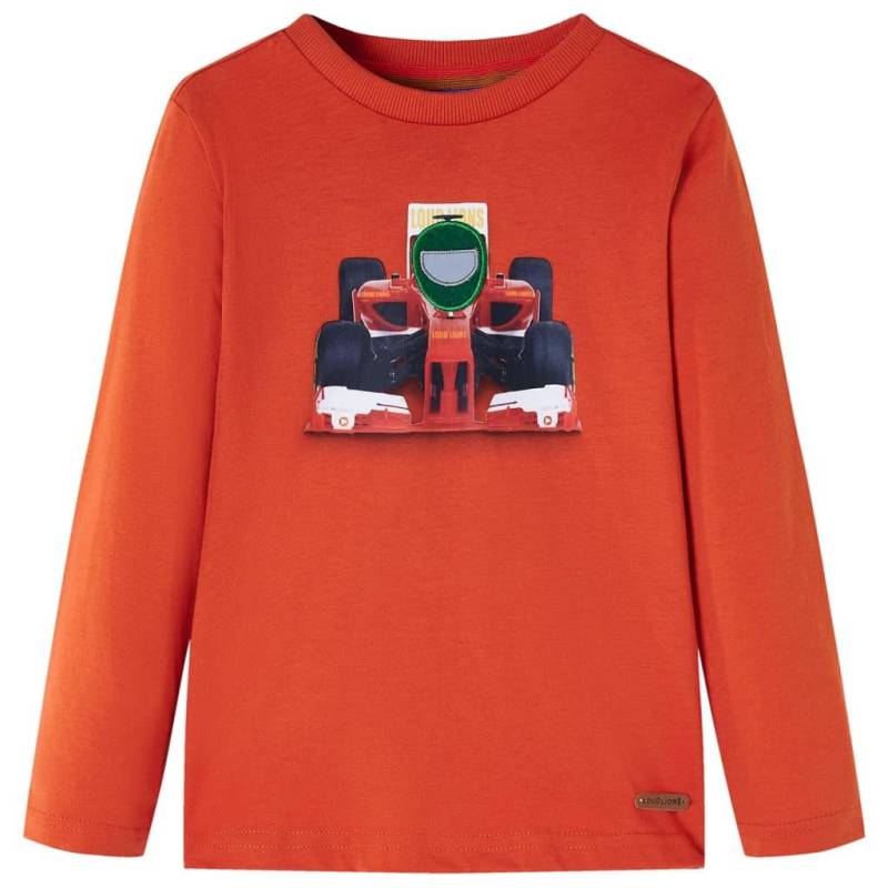 Kinder Langarmshirt Baumwolle Mädchen Orange 92 von VidaXL