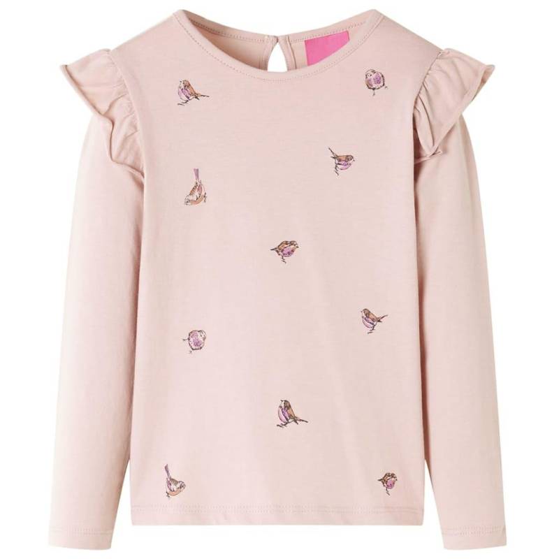 Kinder Langarmshirt Baumwolle Mädchen Pink 128 von VidaXL