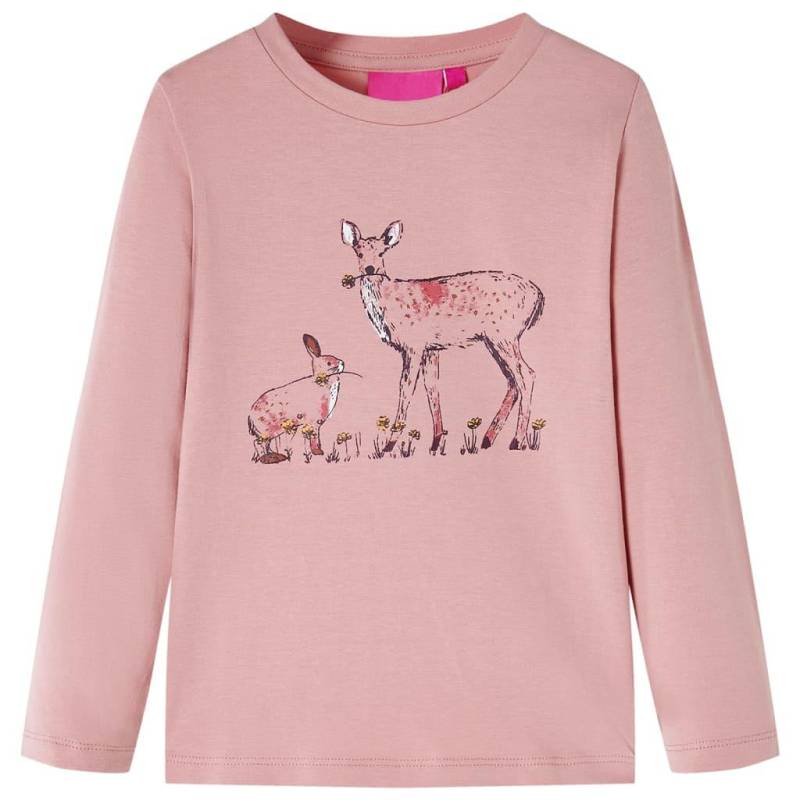 Kinder Langarmshirt Baumwolle Mädchen Pink 140 von VidaXL