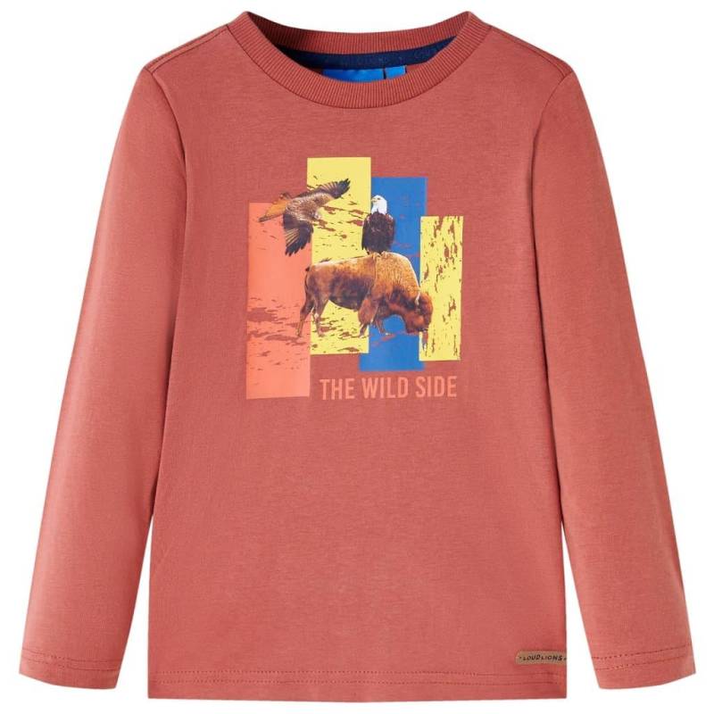 Kinder Langarmshirt Baumwolle Mädchen Rot Bunt 140 von VidaXL