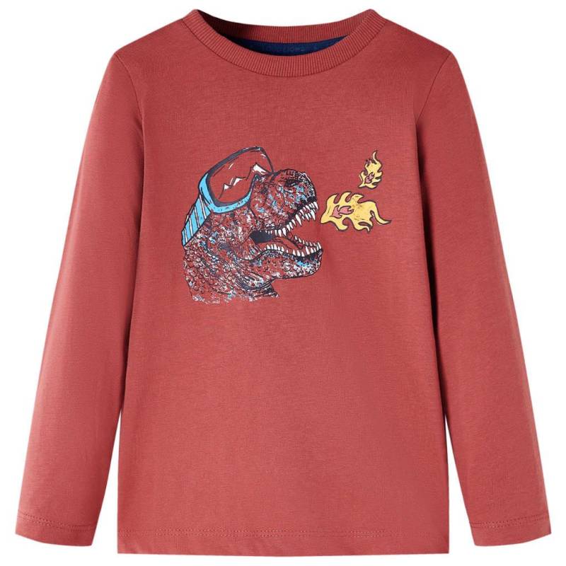 Kinder Langarmshirt Baumwolle Mädchen Rot Bunt 92 von VidaXL