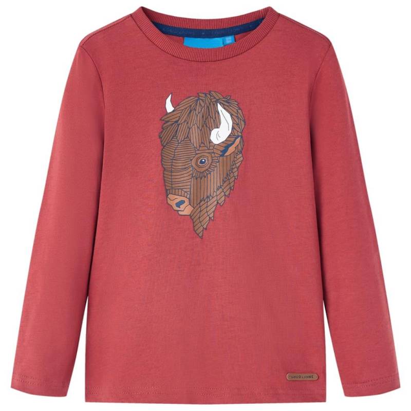 Kinder Langarmshirt Baumwolle Mädchen Rot Bunt 92 von VidaXL