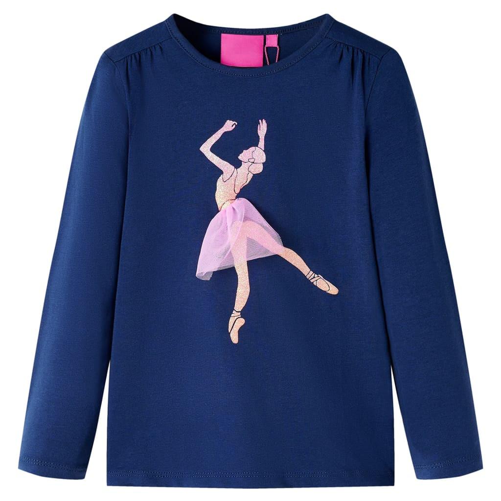 Kinder Langarmshirt Gewebe Mädchen Blau 140 von VidaXL