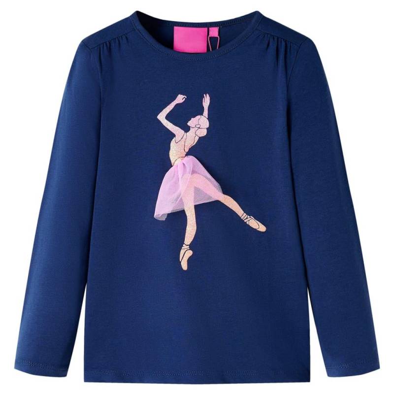 Kinder Langarmshirt Gewebe Mädchen Blau 92 von VidaXL