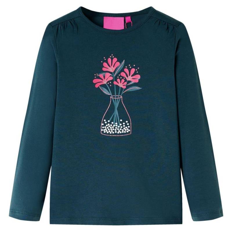 Kinder Langarmshirt Gewebe Mädchen Grün 104 von VidaXL