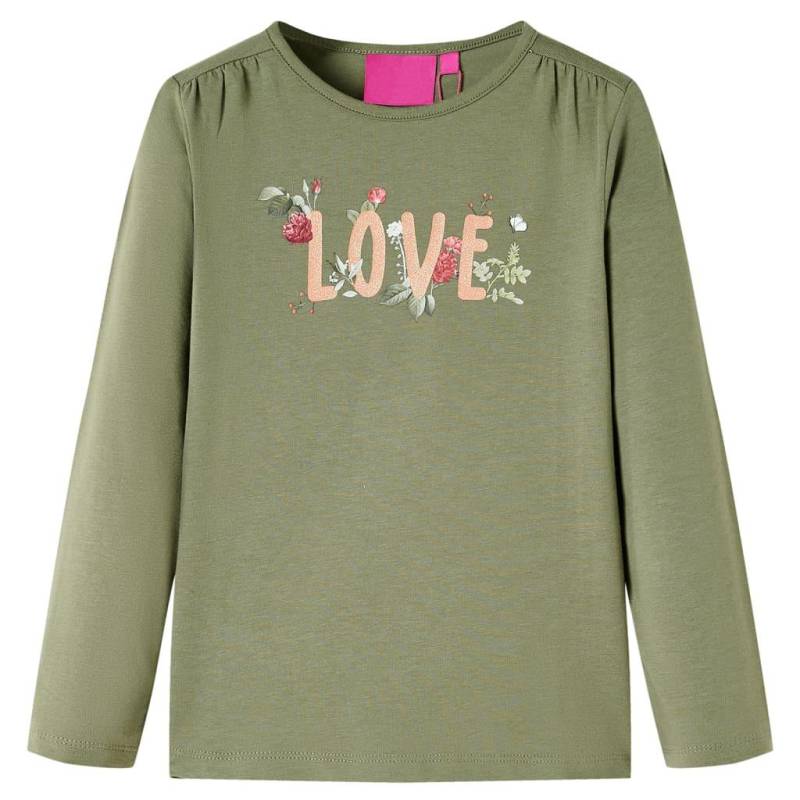 Kinder Langarmshirt Gewebe Mädchen Grün 128 von VidaXL