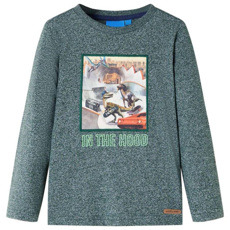 Kinder Langarmshirt Gewebe Mädchen Grün 128 von VidaXL