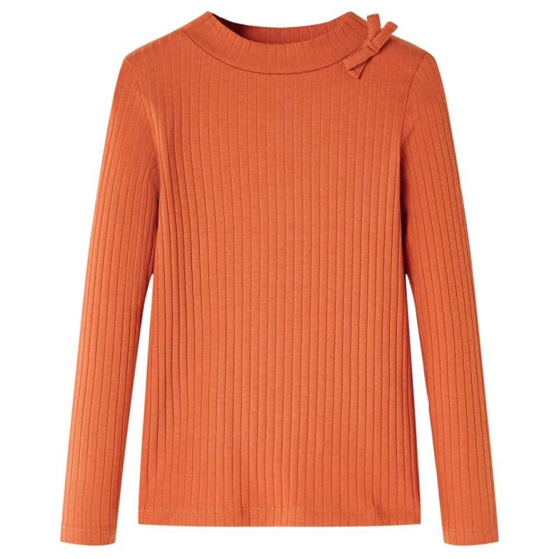 Kinder Langarmshirt Gewebe Mädchen Orange 104 von VidaXL