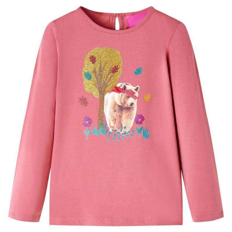 Kinder Langarmshirt Gewebe Mädchen Pink 128 von VidaXL