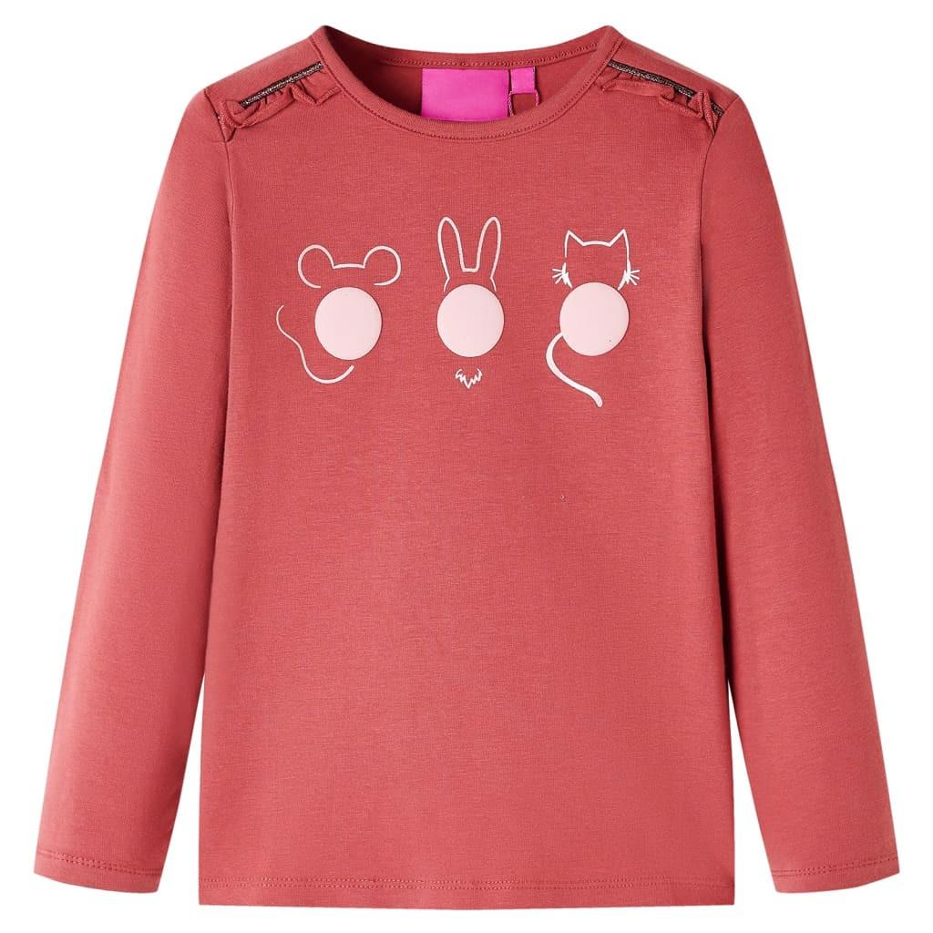 Kinder Langarmshirt Gewebe Mädchen Pink 140 von VidaXL