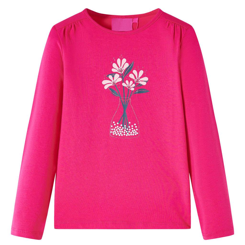 Kinder Langarmshirt Gewebe Mädchen Pink 140 von VidaXL