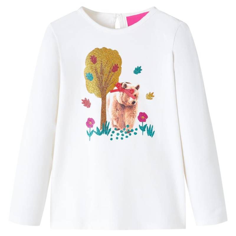 Kinder Langarmshirt Gewebe Mädchen Weiss 140 von VidaXL