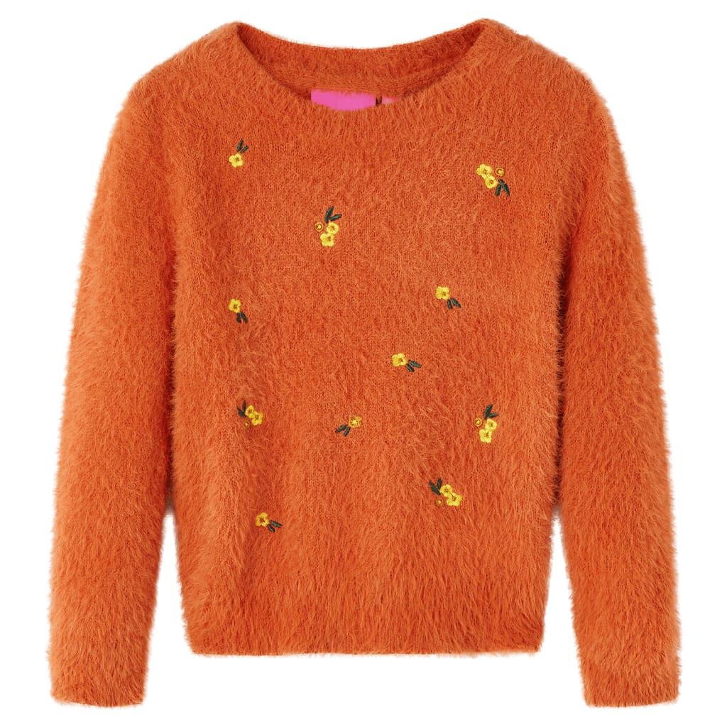 Kinder Pullover Gewebe Mädchen Orange 104 von VidaXL