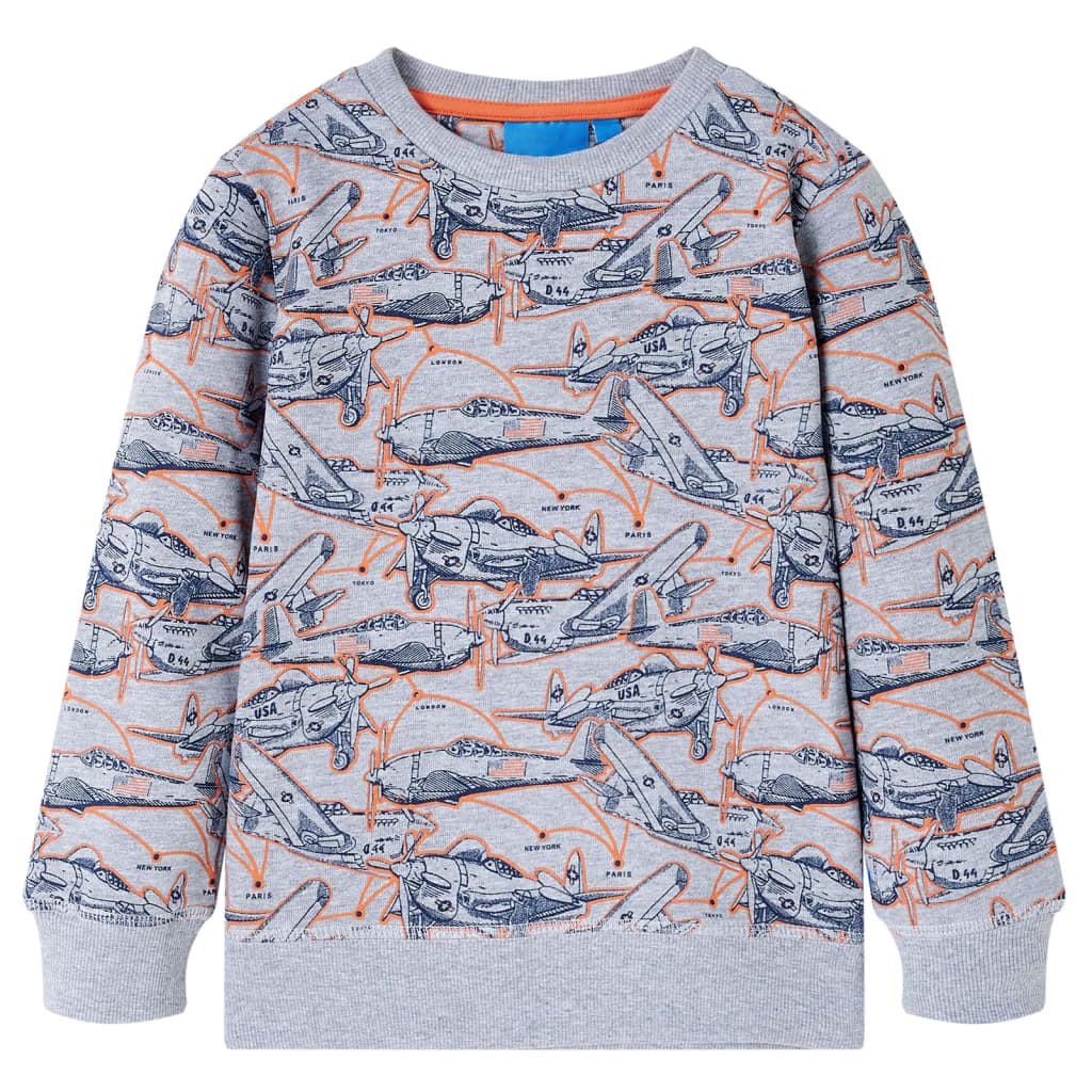 Kinder Sweatshirt Baumwolle Jungen Grau 104 von VidaXL