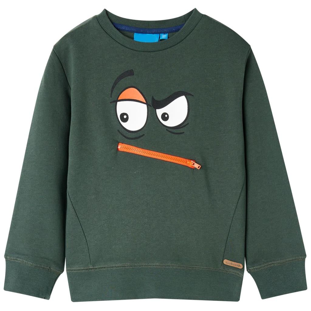 Kinder Sweatshirt Baumwolle Jungen Grün 104 von VidaXL