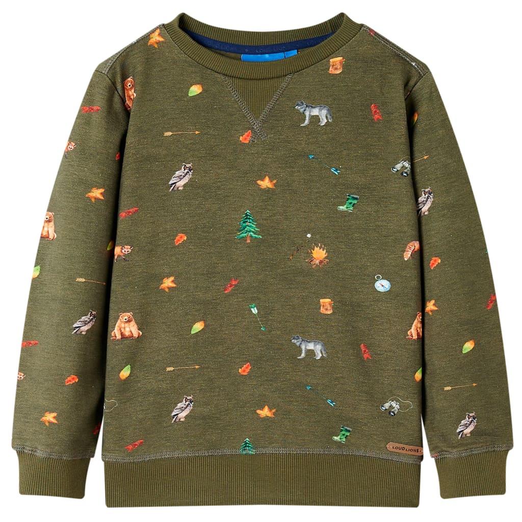 Kinder Sweatshirt Baumwolle Jungen Grün 116 von VidaXL