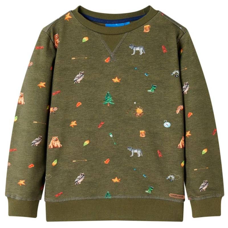 Kinder Sweatshirt Baumwolle Jungen Grün 140 von VidaXL