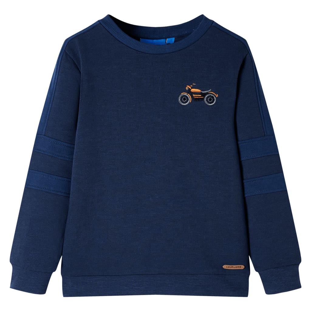 Kinder Sweatshirt Baumwolle Jungen Mitternachtsblau 104 von VidaXL