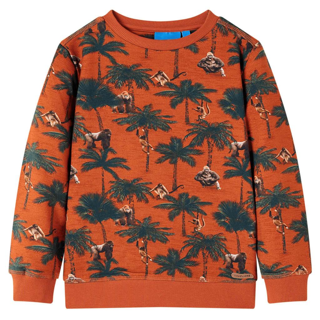 Kinder Sweatshirt Baumwolle Jungen Orange 104 von VidaXL