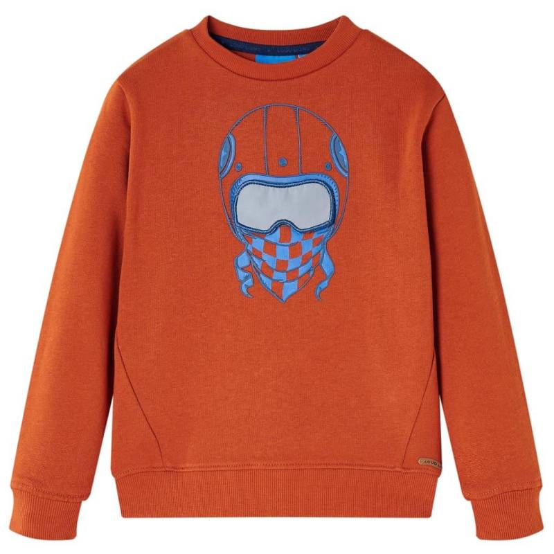 Kinder Sweatshirt Baumwolle Jungen Orange 128 von VidaXL