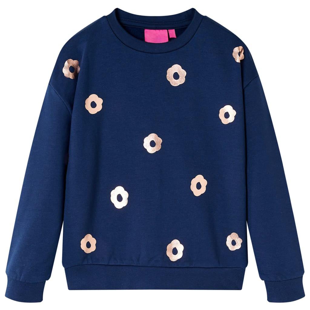 Kinder Sweatshirt Baumwolle Mädchen Blau 104 von VidaXL