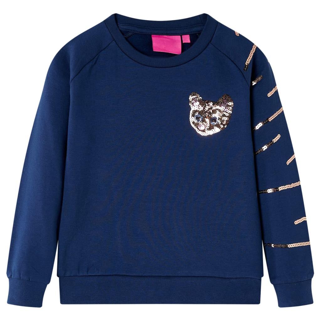 Kinder Sweatshirt Baumwolle Mädchen Blau 104 von VidaXL