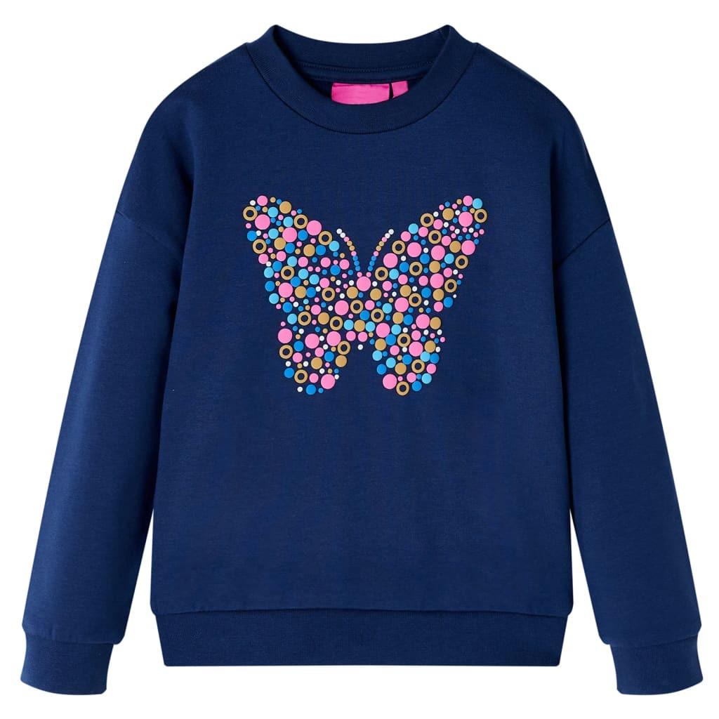 Kinder Sweatshirt Baumwolle Mädchen Blau 116 von VidaXL