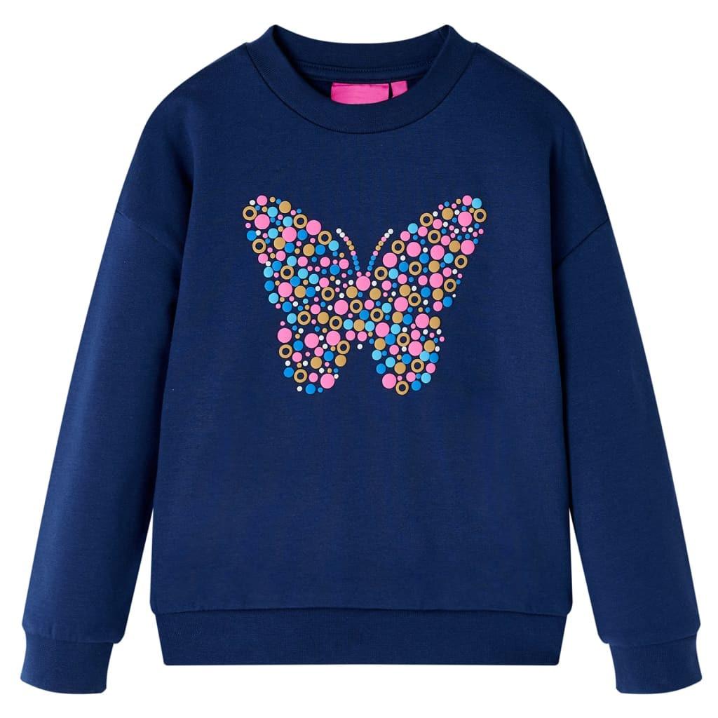 Kinder Sweatshirt Baumwolle Mädchen Blau 128 von VidaXL