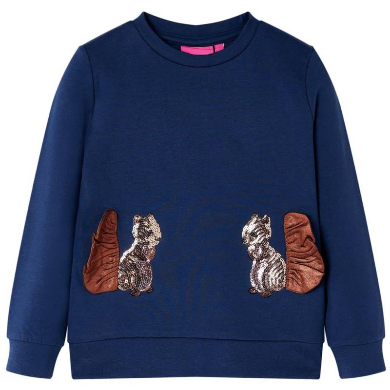 Kinder Sweatshirt Baumwolle Mädchen Blau 128 von VidaXL