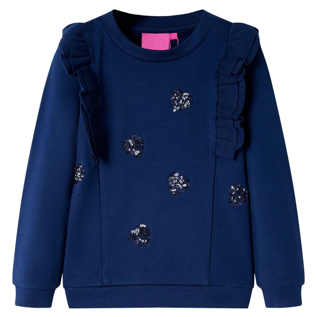 Kinder Sweatshirt Baumwolle Mädchen Blau 140 von VidaXL