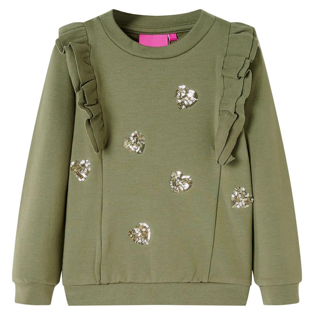 Kinder Sweatshirt Baumwolle Mädchen Grün 104 von VidaXL