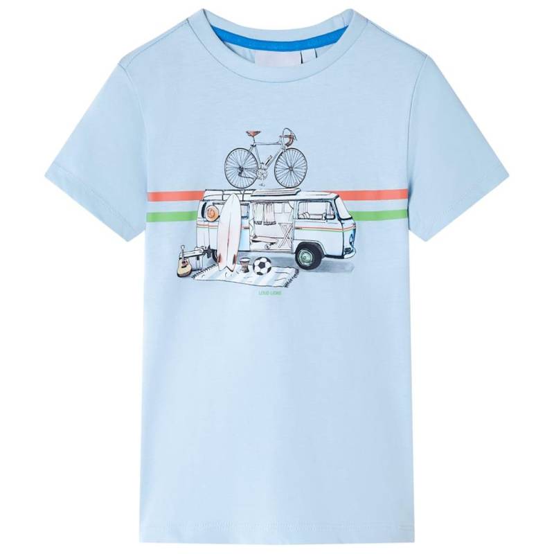 Kinder T-shirt Baumwolle Mädchen Blau 104 von VidaXL