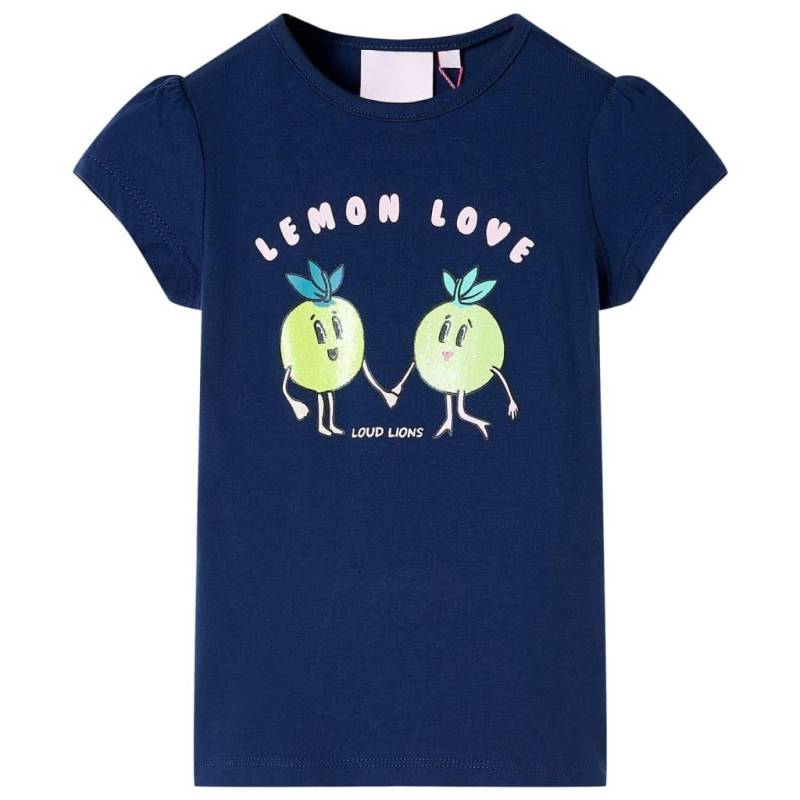 Kinder T-shirt Baumwolle Mädchen Blau 104 von VidaXL