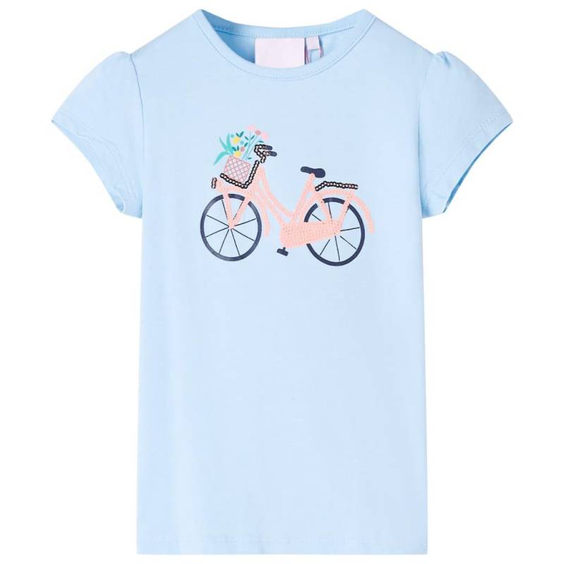 Kinder T-shirt Baumwolle Mädchen Blau 116 von VidaXL