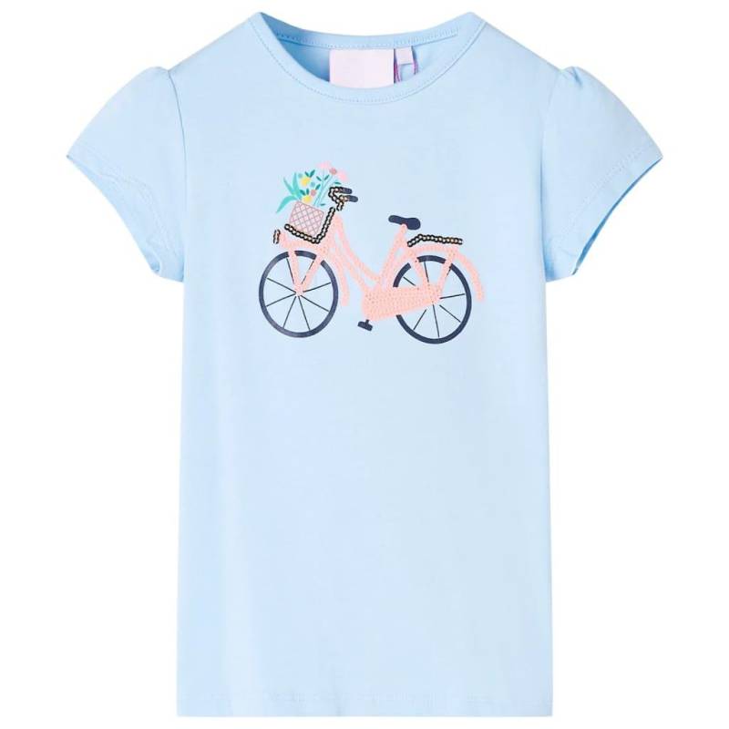 Kinder T-shirt Baumwolle Mädchen Blau 128 von VidaXL