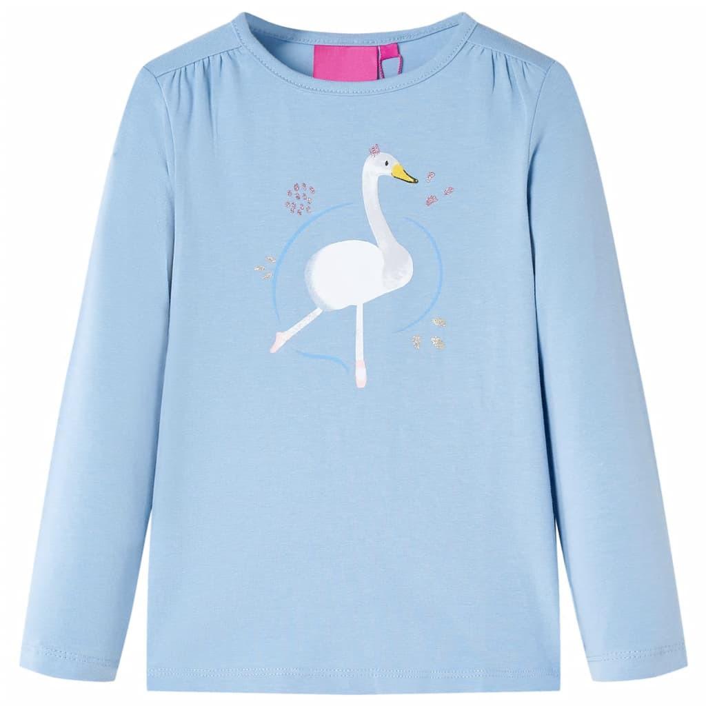 Kinder T-shirt Baumwolle Mädchen Blau 128 von VidaXL