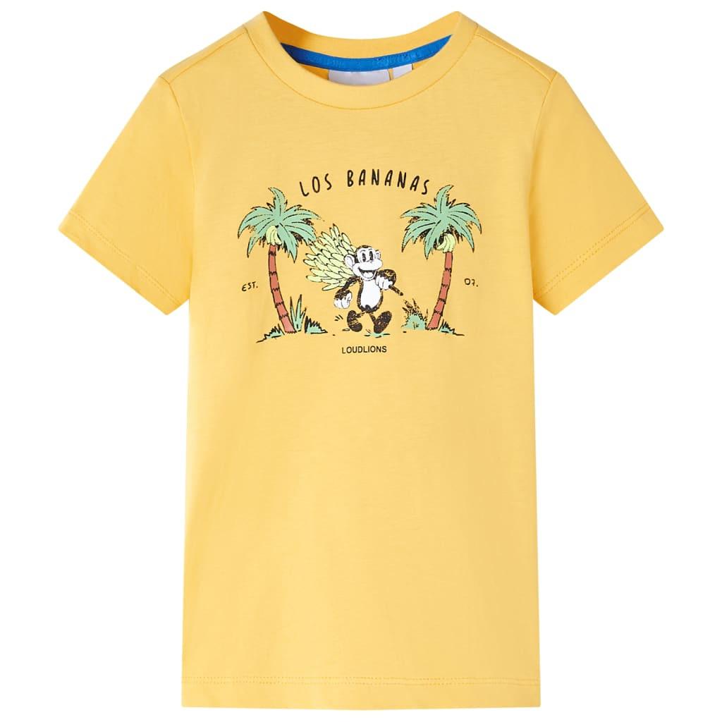 Kinder T-shirt Baumwolle Mädchen Gelb Bunt 128 von VidaXL