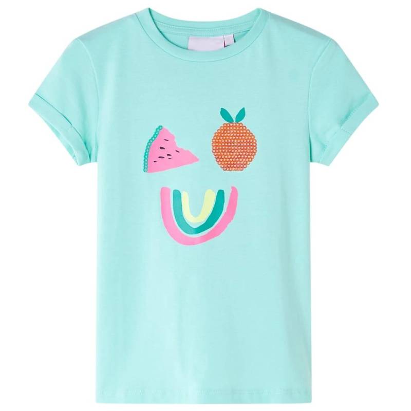 Kinder T-shirt Baumwolle Mädchen Grün 104 von VidaXL