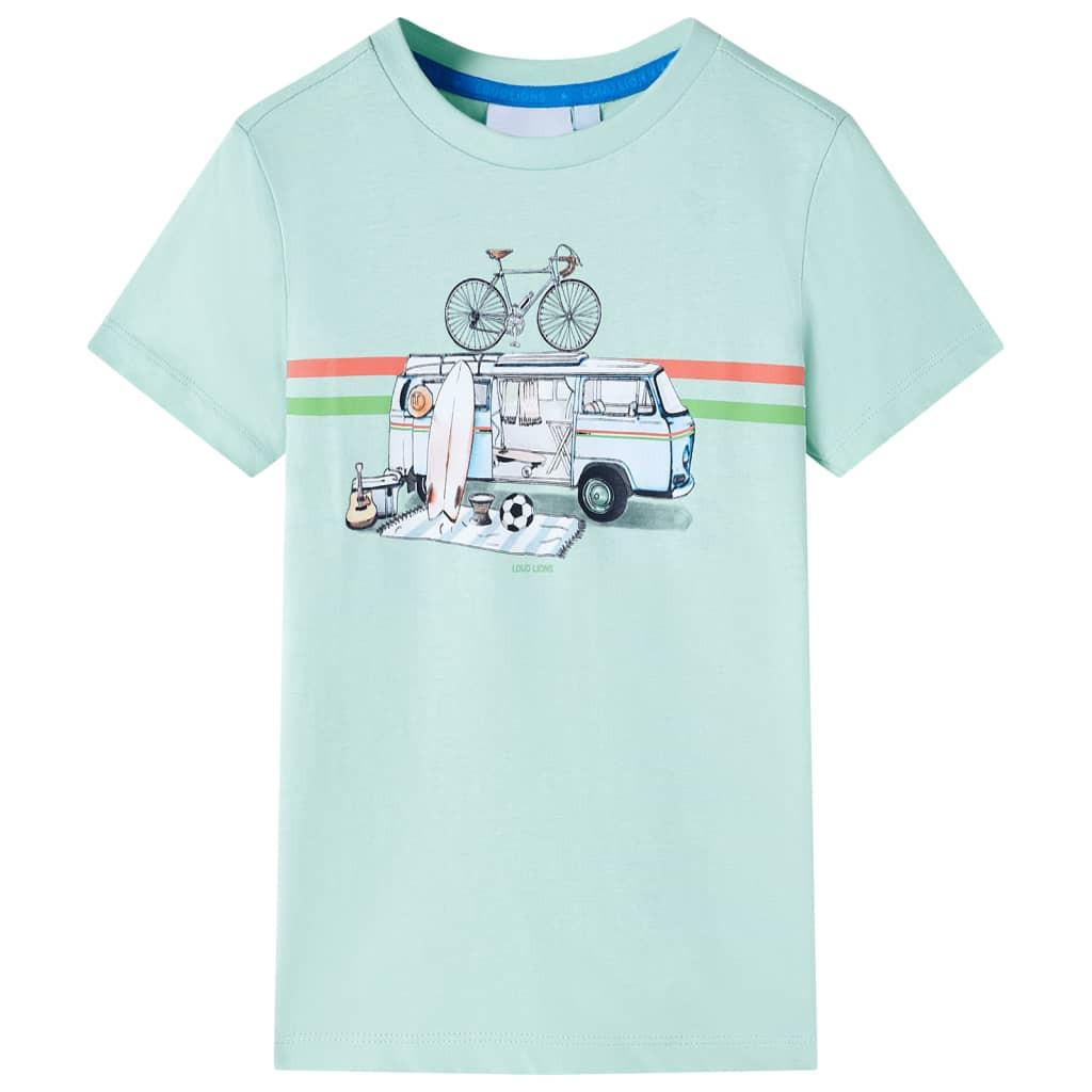 Kinder T-shirt Baumwolle Mädchen Grün 116 von VidaXL