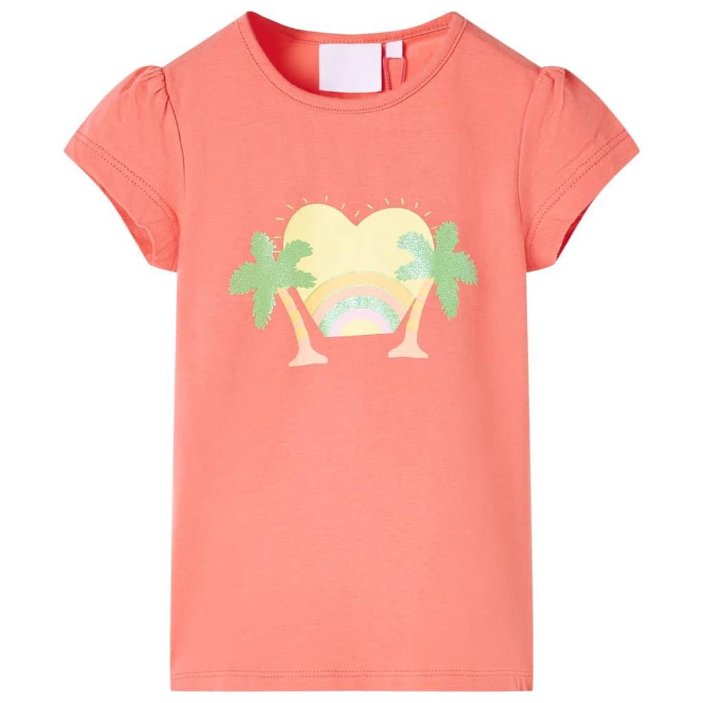 Kinder T-shirt Baumwolle Mädchen Pink 128 von VidaXL